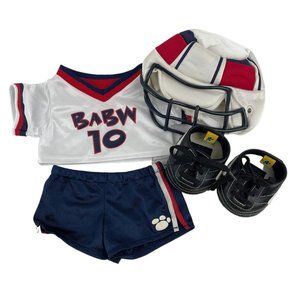 Build A Bear Clothes Football Uniform Jersey Shorts Helmet Cleats Red Blue BABW